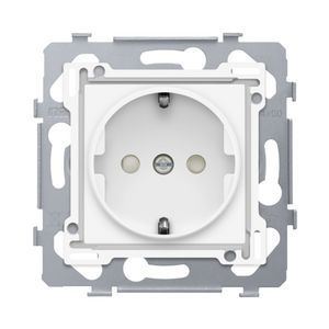 Stopcontact 71x71mm insteek sokkel/afw.set b.white