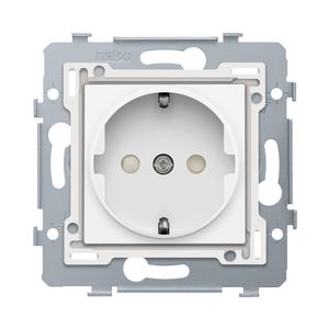Stopcontact 71x71mm insteek sokkel/afw.set b.white