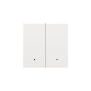 Afwerkingsset lens dubbele elektr. schakelaar/knop white c.