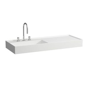 Wastafel Asymmetrische Rechts 120X46 mat wit