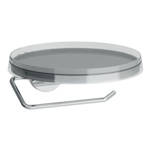 Closetrolhouder incl. transparant plateau chroom