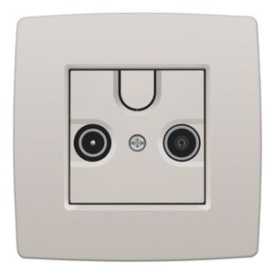 Afwerkingsset 2 enkelvoudige coaxaans. Antenne L.grey