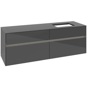 Wastafelonderkast Collaro 1600x548x500mm Glossy Grey C122B0FP