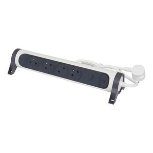 Contactdoos premium automaat 4xPA 1,5m. zwart-wit VVE=5