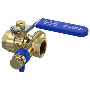 Kogelkraan S28 met aftapper  1/2"bn. kiwa