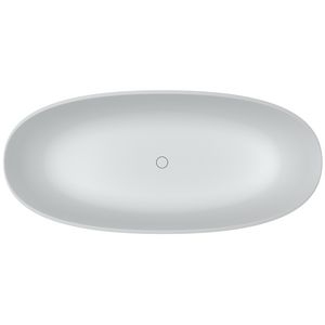 Vrijstaand ligbad Oval 160x72cm mat wit solid surface incl. sifon