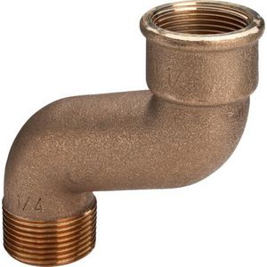 Draadbocht / S-bocht brons 1" bn.xbu. sprong 70mm 3004 VVE=35