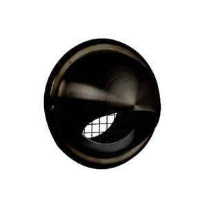 RVS buitenrooster bol model grofmazig gaas Ø125mm zwart