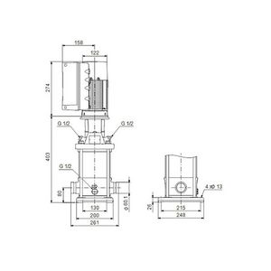 Centrifugaalpomp CRNE10-03 A-P-G-V-HQQV 3x380-500 60 HZ