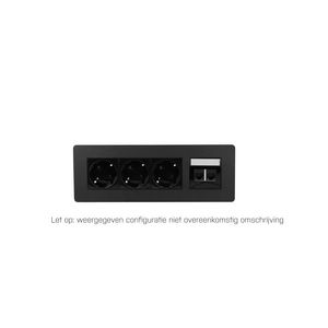 EVIA 3x 230V RA 1x USB A/C chrgr 1m GST o.g. zwart RAL9017