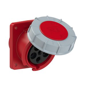 Wandcontactdoos CEE 63A 5p 400V 6h rood IP67 Power Twist