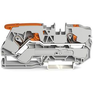 2-draads rijgklem met hendel en drukknop 10 mm² grijs VVE=25