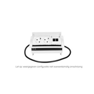 RHODOS 2x 230V RA 1x USB A/C chrgr 1m GST o.g. wit RAL9016