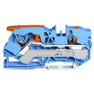 2-draads rijgklem met hendel en drukknop 10 mm² blauw VVE=25
