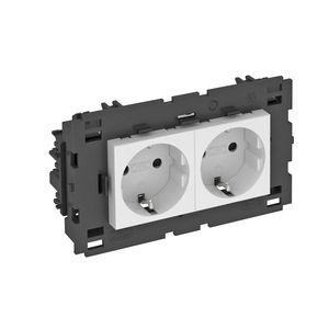 Contactdoos 2-vdg 0gr moduul-45 zijaans. 250V 10/16A 6120432