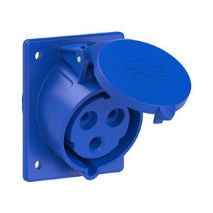 Wandcontactdoos CEE 32A 3p 230V 6h blauw IP44 80x97mm