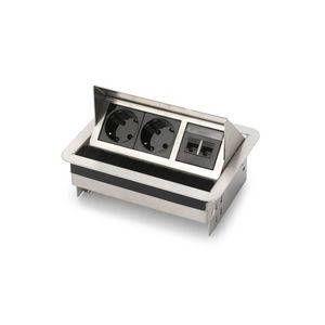 RHODOS 2x 230V RA 2x CAT6 1m GST o.g. RVS
