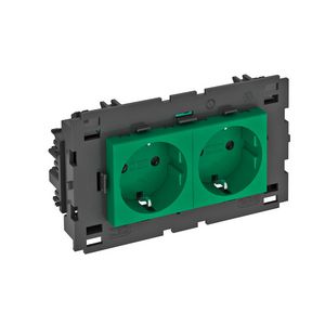 Contactdoos 2-vdg 0gr moduul-45 zijaans. 250V 10/16A 6120436