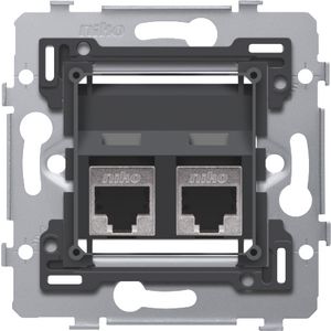 Mechanisme 2 RJ45-aansl. STP Cat. 6A PoE++ schuine uitv