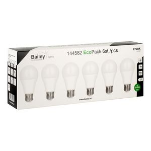 Doos a 6st. LED-lamp EcoPack A60 E27 6W 42W 510lm 827 opaal