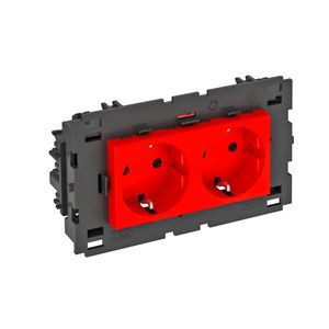 Contactdoos 2-vdg 0gr moduul-45 zijaansl. 250V 10/16A