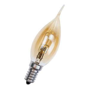 Hoogvolt halogeenlamp ECO C35 E14 240V 18W Cosy goud