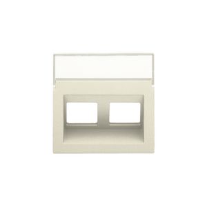Centraalplaat data 2x RJ schuine uitgang cream