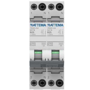 Installatieautomaat fornuisgroep 1-polig + Nul 25A B-karakteristiek VVE=6