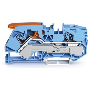 2-draads rijgklem met hendel en Push-in 16 mm² blauw VVE=20