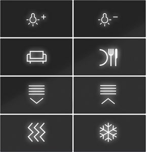 Afdekking KNX taster 8-v. met achtergrondverl. A.x/C.x zwart