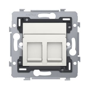 Stopcontact 2 RJ45-aansl. STP Cat. 5E PoE++ vlak white