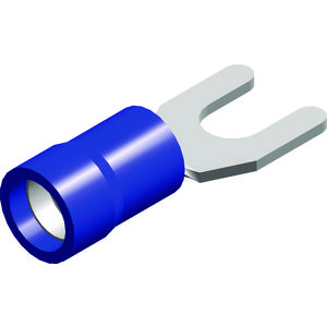 Doos a 100st. Dubbelw. kabelbesch. vork blauw 1,5-2,5mm2 M4
