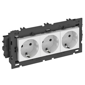 Contactdoos 3-vdg 0gr moduul-45 zijaans. 250V 10/16A 6120452