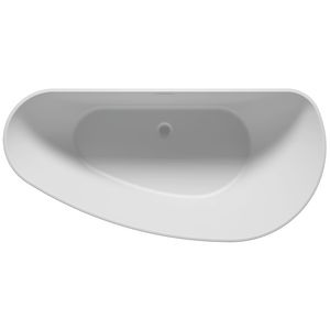 Vrijstaand ligbad Granada asymm. links 170x80cm mat wit solid surface incl. sifon