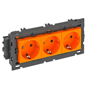 Contactdoos 3-vdg 0gr moduul-45 zijaans. 250V 10/16A 6120454