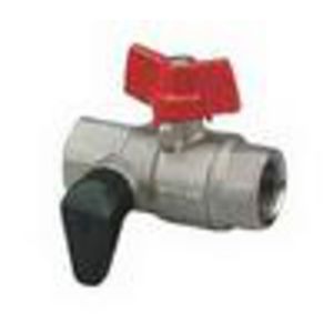 Kogelkr m. aftap. en vlinderhandgr bi DN25 PN40 2xIG VVE=16