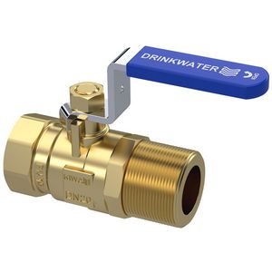 Kogelkraan  28 3/4"bn.x1"bt. dn20 L=80mm rvs hendel met ''drinkwater'' logo KIWA VVE=36