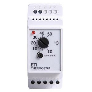 Thermostaat ETI-1551 max. 10A 230V voor op DIN-rail