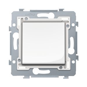 Enkelv. schakelaar +insteekklemmen sokkel/afwerkset br.cream