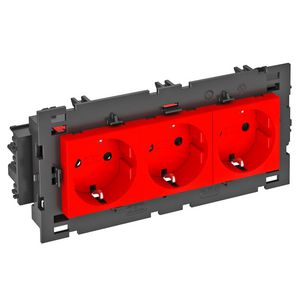 Contactdoos 3-vdg 0gr moduul-45 zijaansl. 250V 10/16A