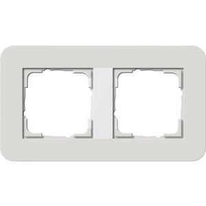 Afdekraam 2-v Gira E3 lichtgr./zuiver wit