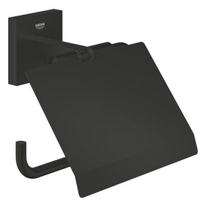 Start Cube toiletrolhouder met deksel mat zwart