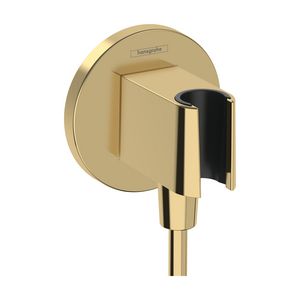 Muuraansluitbocht met handdouchehouder FixFit S Polished Gold Optic