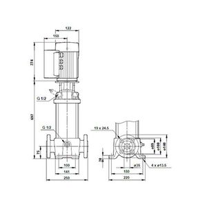 Centrifugaalpomp CRE1-25 A-FGJ-A-E-HQQE 3x380-500 60HZ