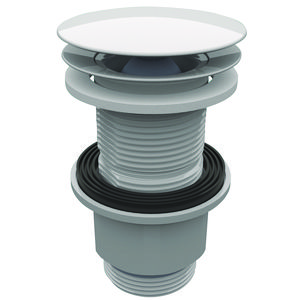 Afvoerplug met membraan voor wastafel wit