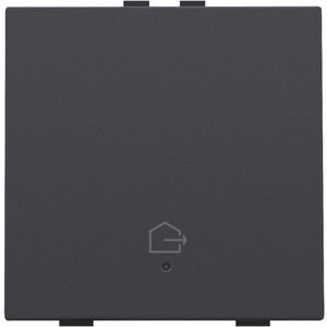 Enkelv. drukknop led symbool "woning verlaten" anthracite