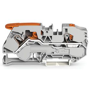 2-draads rijgklem met hendel en drukknop 16 mm² grijs VVE=20