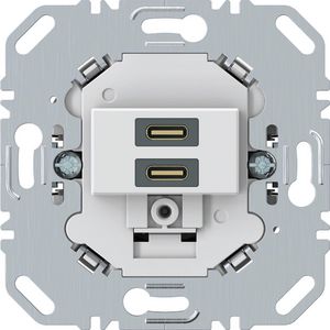 USB C+C (PD) wandcontactdoos polarwit