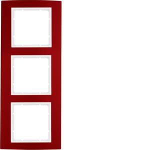 Afdekraam 3-v berker B.3 aluminium rood/polarwit mat