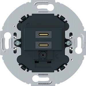 USB C+C (PD) wandcontactdoos berker 1930/R.classic zwart